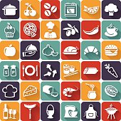 Food and cooking icons. Vector set.