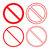 NO SIGN. Forbidden or prohibition symbol. Icon set. Vector
