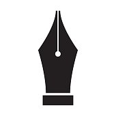 Fountain pen nib icon symbol
