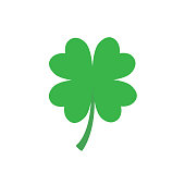 Four leaf clover icon in flat style