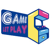Game Let Play Game Machine Background Vector Image