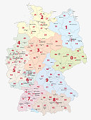 Germany 2-digit postcodes map