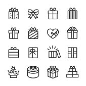 Gift Box Icons - Line Series