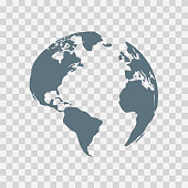 Globe earth vector illustration, world planet in flat style