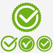 Green tick mark. Check mark icon. Tick sign. Green tick approval vector