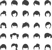 Hairstyle icon set