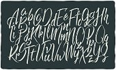 Hand drawn calligraphic font made with dry brush textured effect