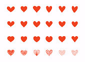 Hand drawn love heart collection. Design elements for Valentine's day.