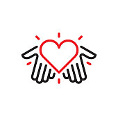 Hands with heart logo