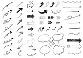 Handwritten vector illustration material of various kinds of arrows