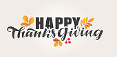 Happy ThanksGiving Day - Give thanks - cute hand drawn lettering postcard template banner
