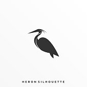 Heron Pose Illustration Vector Template