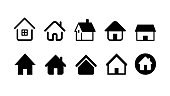 home and house icon set. vector illustration image.
