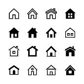 Home icons set, Homepage - website or real estate symbol
