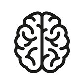 Human brain icon - vector