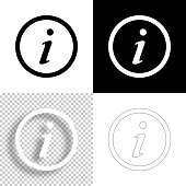 Information. Icon for design. Blank, white and black backgrounds - Line icon