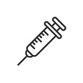 Isolated medical syringe icon