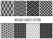 Japanese pattern seamless pattern set / vector / Japanese style
