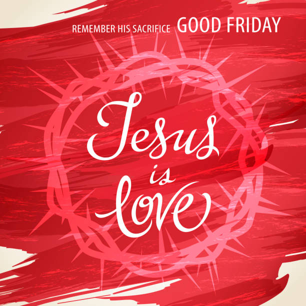stockillustraties, clipart, cartoons en iconen met jezus is liefde - good friday