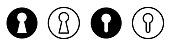 Keyhole icons set design.Lock icon colection, padlock silhouette. door, lock, key flat simple symbol