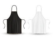 Kitchen apron set, black and white clothing for kitchen cooking