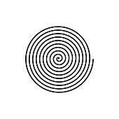 Large linear spiral. Archimedean spiral. Isolated illustration on white background. Vector.