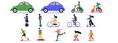 Large set of transport and ride icons