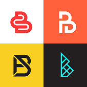 Letter B   collection vector design. Company monogram  type icons set.