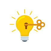 Light bulb and creativity flat style, colorful, vector icon for info graphics, websites, mobile and print media.