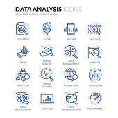 Line Data Analysis Icons