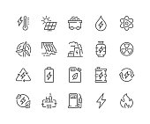 Line Energy Types Icons