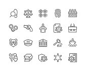 Line Law and Justice Icons