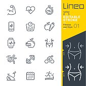 Lineo Editable Stroke - Fitness and Gym line icons