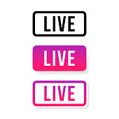 Live Stream sign, emblem, logo. Vector Illustration. Social media icon live streaming