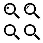 Magnifying glass icon set