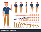 Man character vector design. Create your own pose.