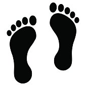 Man feet icons set