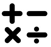 math sign on white background. math symbol. flat style. calculator icon.