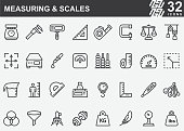 Measuring and Scales Line Icons