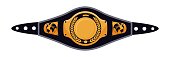 Mixed martial arts champion belt on white backdrop