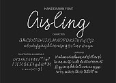 Modern calligraphic font. Brush painted letters