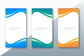 modern colorful wave banners set background