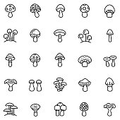 Mushrooms icon set