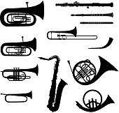 Music instruments vector set.