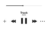 Music player bar, audio interface template illustration.