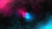 Neon Versus Logo. VS Vector Letters Illustration. Competition Icon. Fight Symbol.