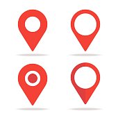 New flat design Location map icons, gps pointer mark