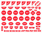 New sticker. Sale price tag product badges. Vector illustration.