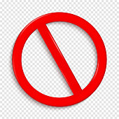 No Sign. Isolated on transparent background.