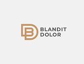 BD or DB. Monogram of Two letters B&D or D&B. Luxury, simple, minimal and elegant BD, DB icontype design. Vector illustration template.
